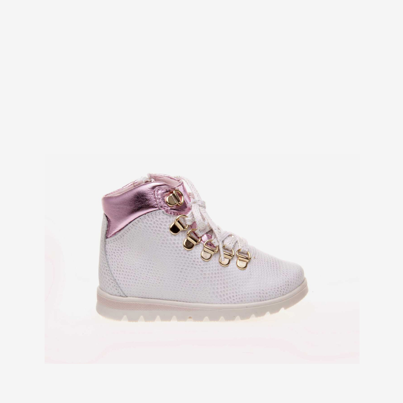 Bota de niña Pablosky metalizada con cordón y cremallera