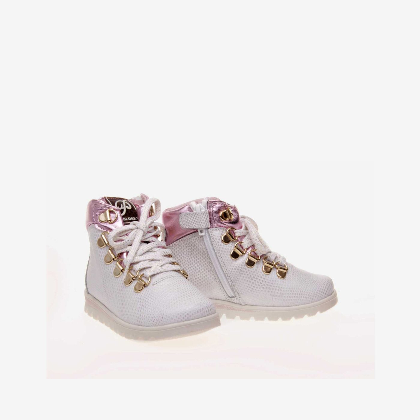 Bota de niña Pablosky metalizada con cordón y cremallera