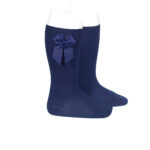 Calcetines Azul Marino Niña con Lazo | Suaves y elegantes