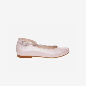 Zapato tipo mercedes en piel, tono rosado nacarado