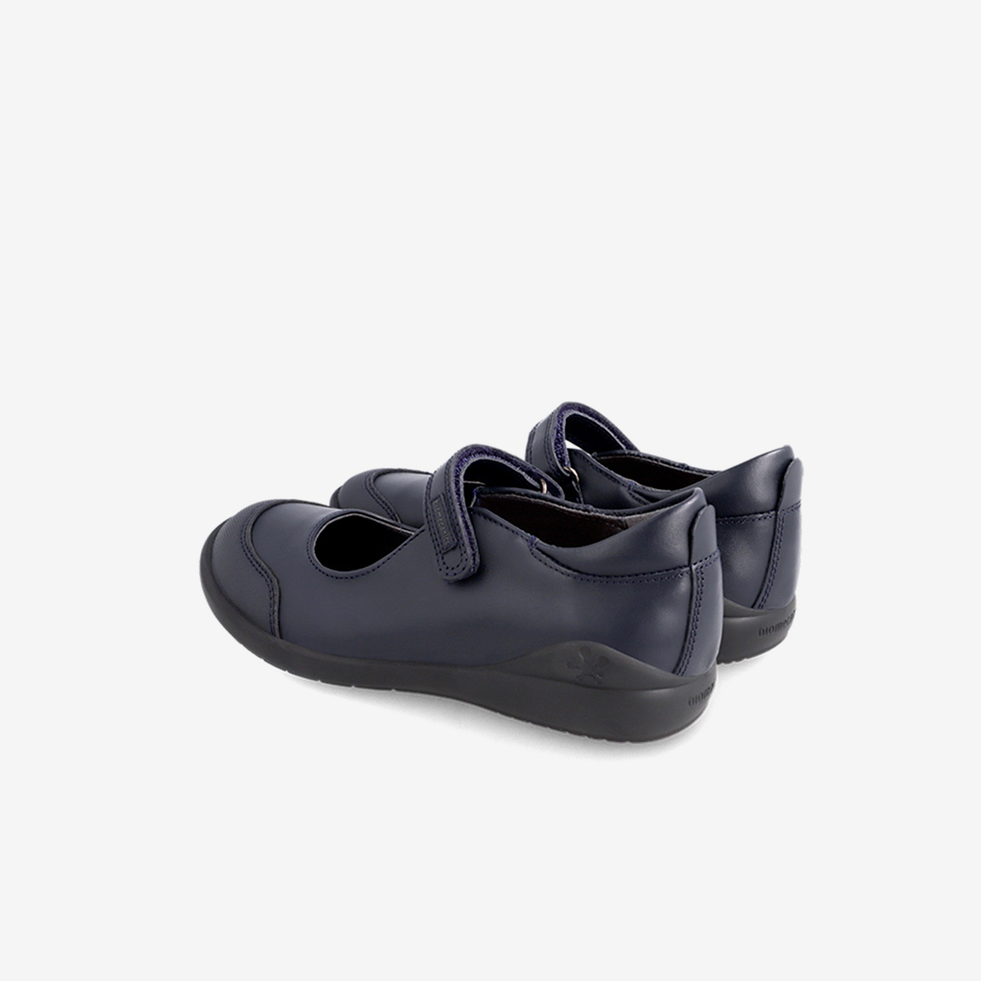 Biomecanics merceditas colegiales niña negras de piel con velcro.