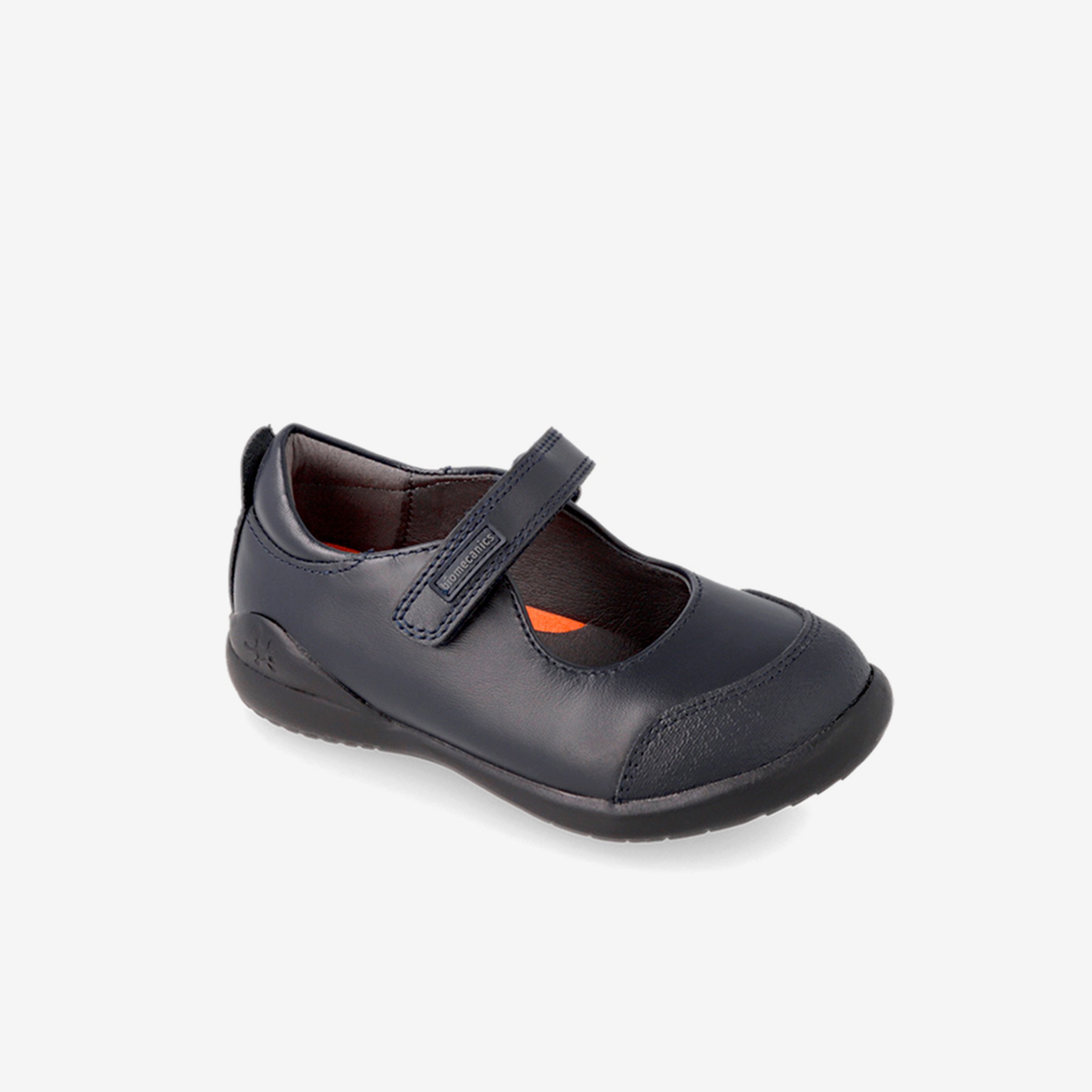 Biomecanics merceditas colegiales niña negras de piel con velcro.