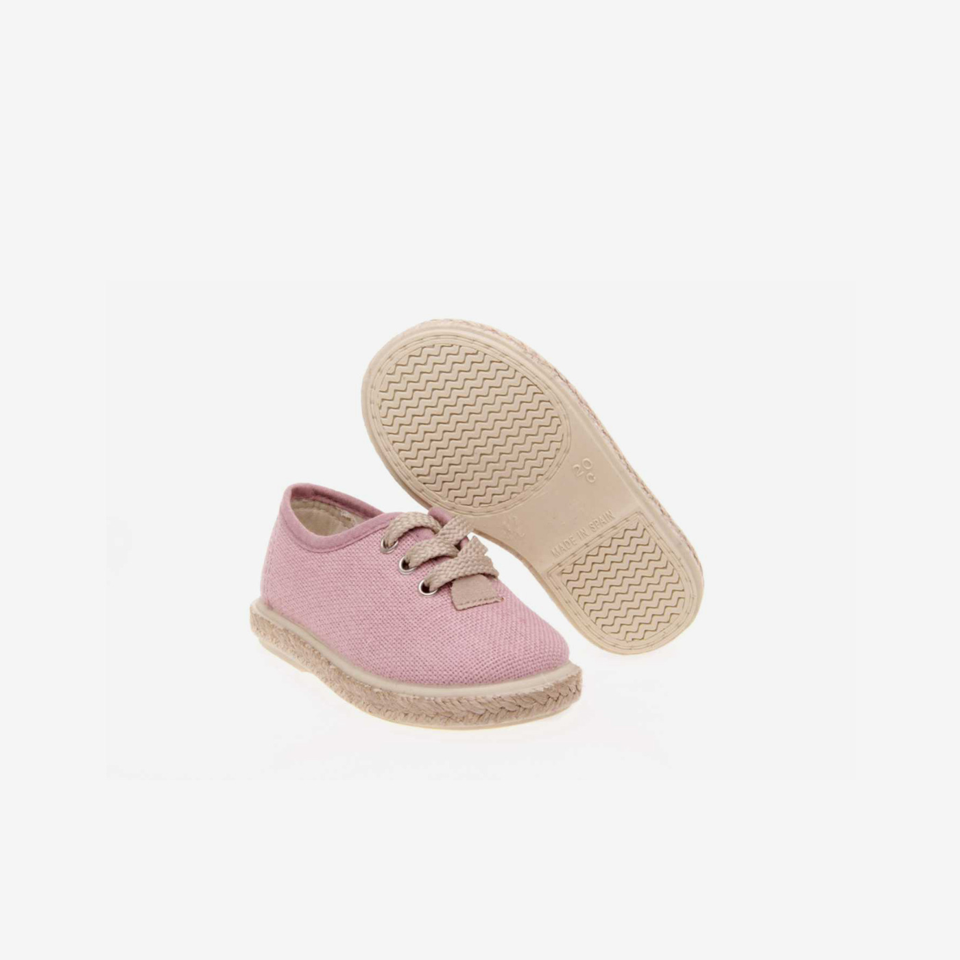 Zapatillas de lona rosa con cordones
