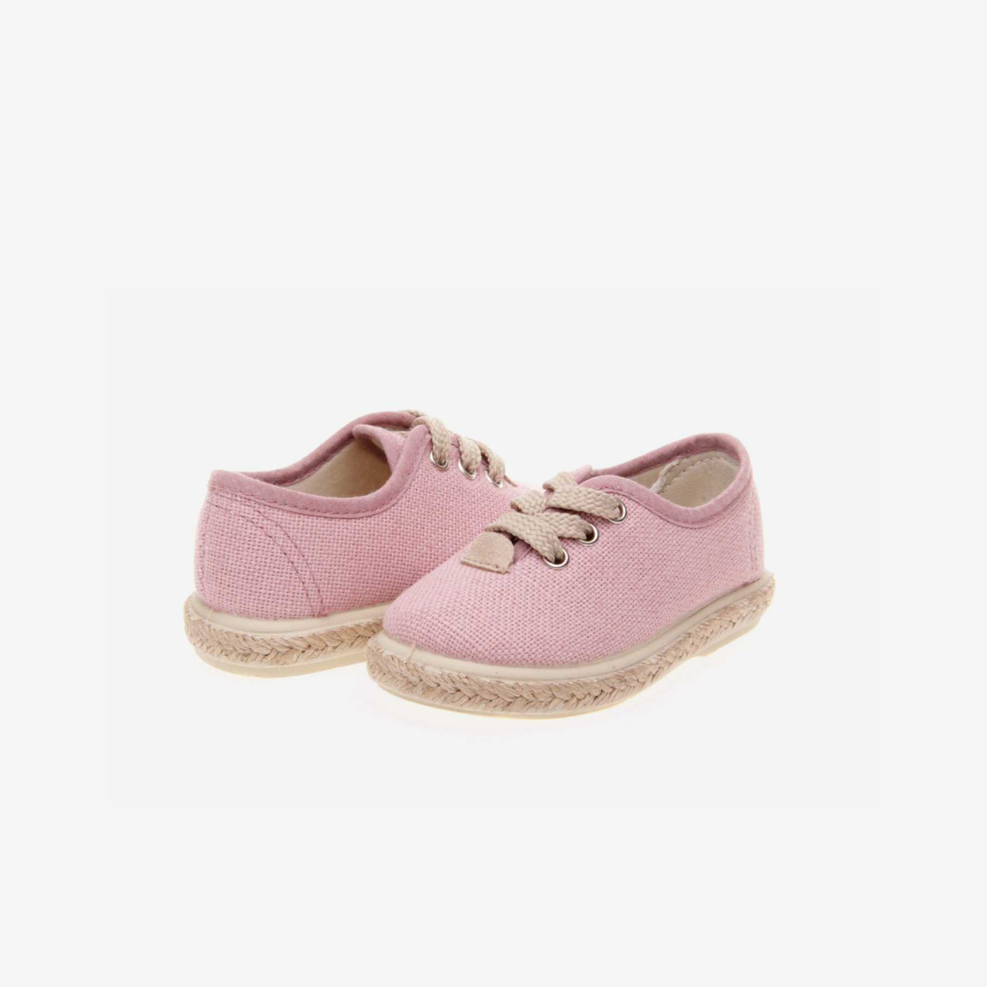 Zapatillas de lona rosa con cordones