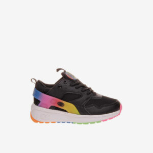 Deportivas de ruedas  negras con cordones para niña de la firma Heelys. Diseñadas con acabado en suave piel con detalles colores flúor.