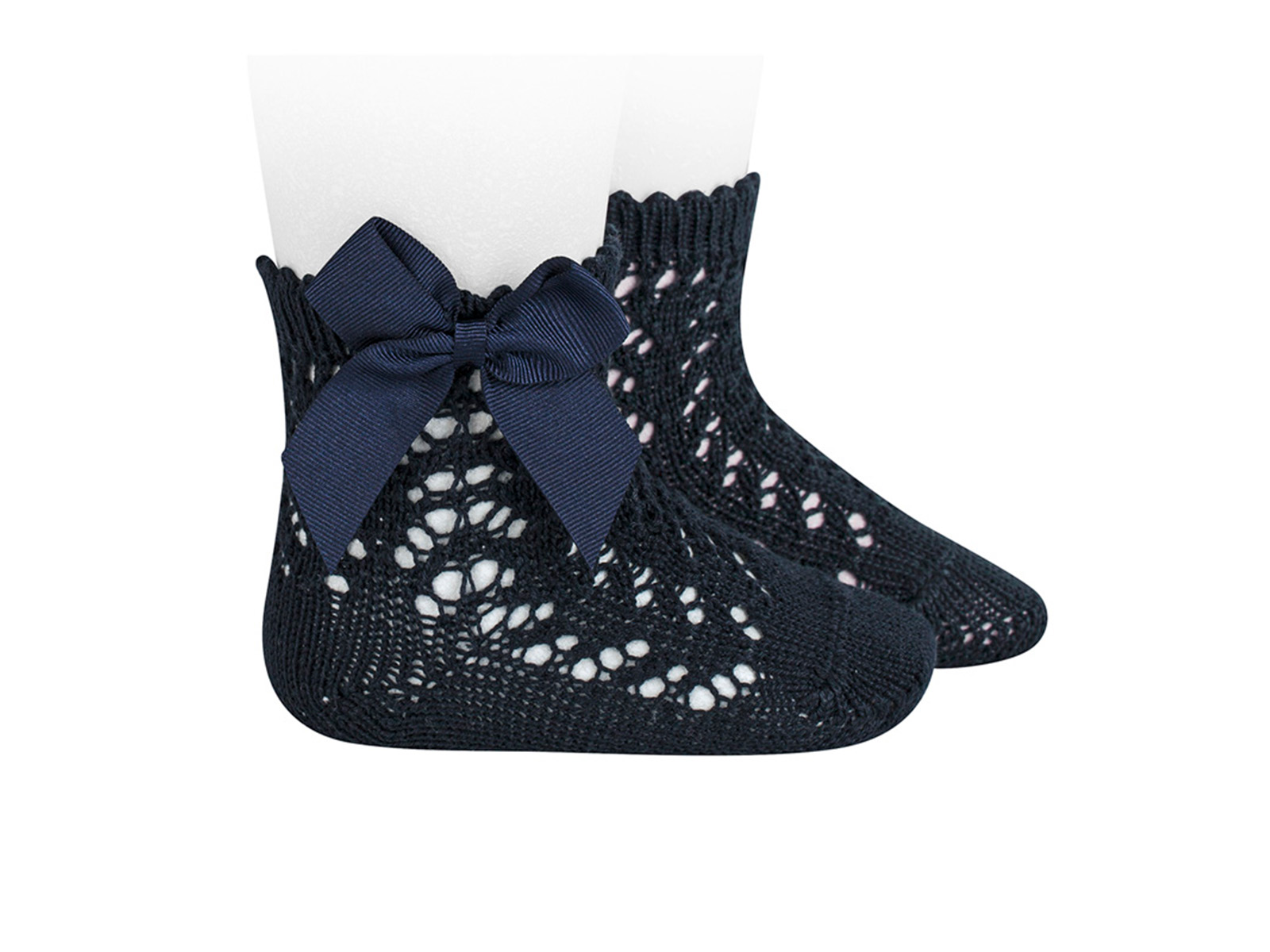 Calcetines azul marino con lazo