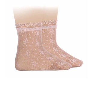 Condor Calcetines de encaje rosa para niña. Suaves, ligeros y con ese toque tierno que ilumina cualquier conjunto. Para eventos o días especiales.