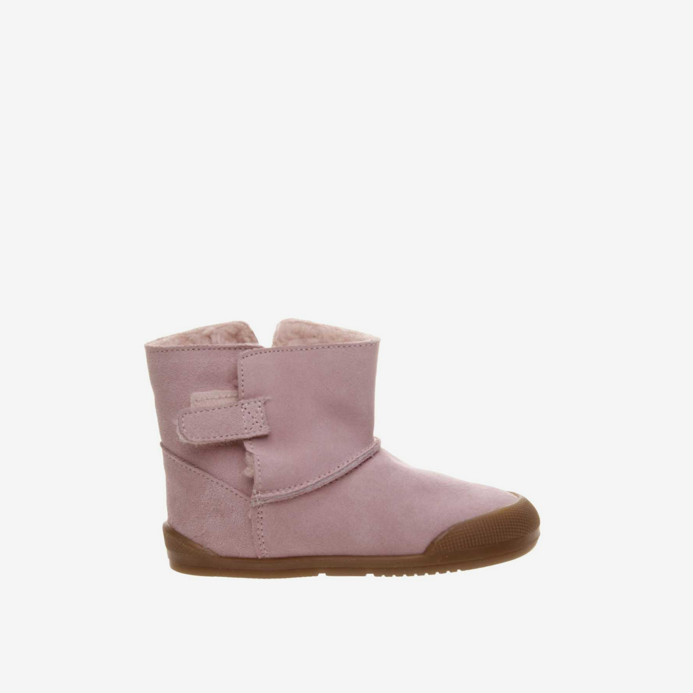 Bora niña respetuosa de ante rosa con velcro.