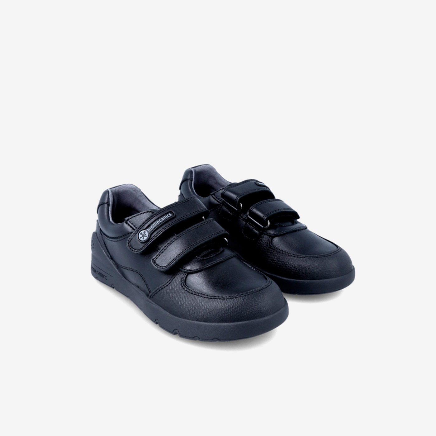 Zapato colegial Biomecanics niño negro con doble velcro y suela de goma sport