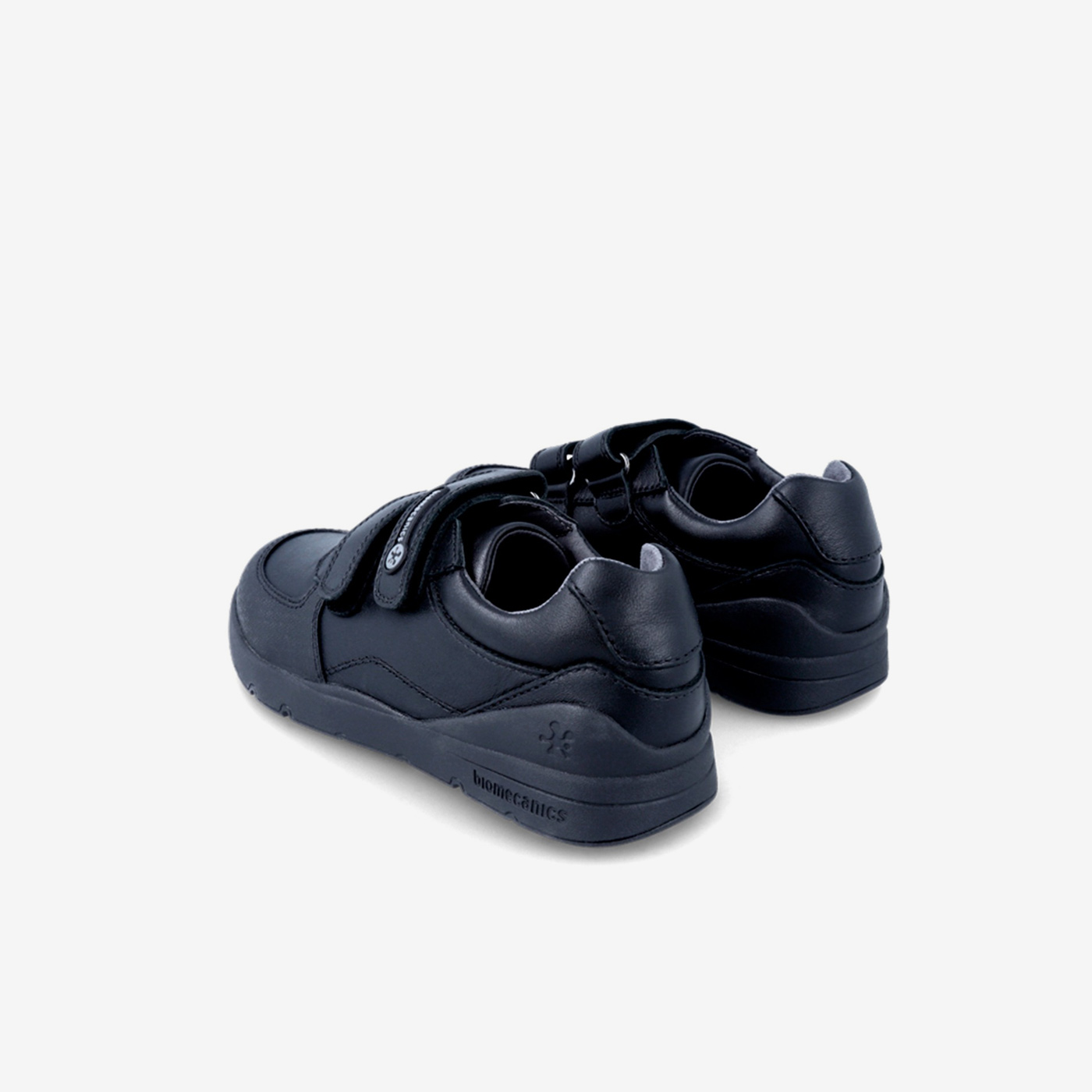 Zapato colegial Biomecanics niño negro con doble velcro y suela de goma sport