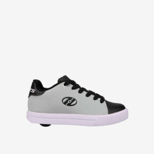 Zapatillas Heelys gris y negro con rueda desmontable. Discretas, cómodas y firmes para rodar, correr o caminar con total libertad.