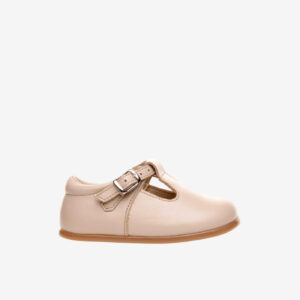 Zapato pepito Nens en piel camel para bebé. Muy blandito, con suela flexible y hebilla. Ideal para primeros pasos cómodos y seguros.