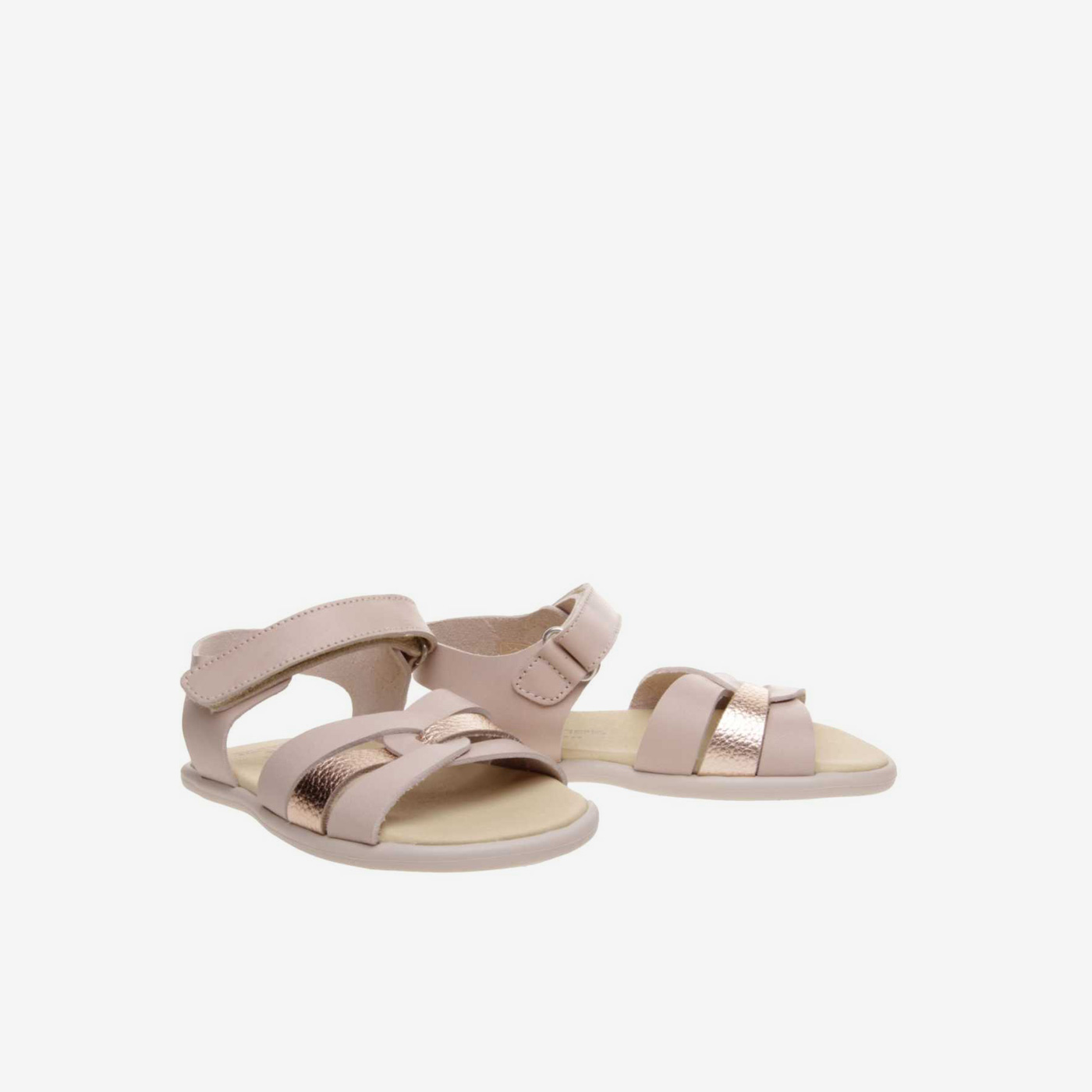 Sandalia de niña respetuosa con velcro en color rosa de la marca Andanines