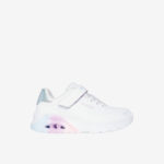 Skechers blancas niña, amortiguadas y fáciles de calzar