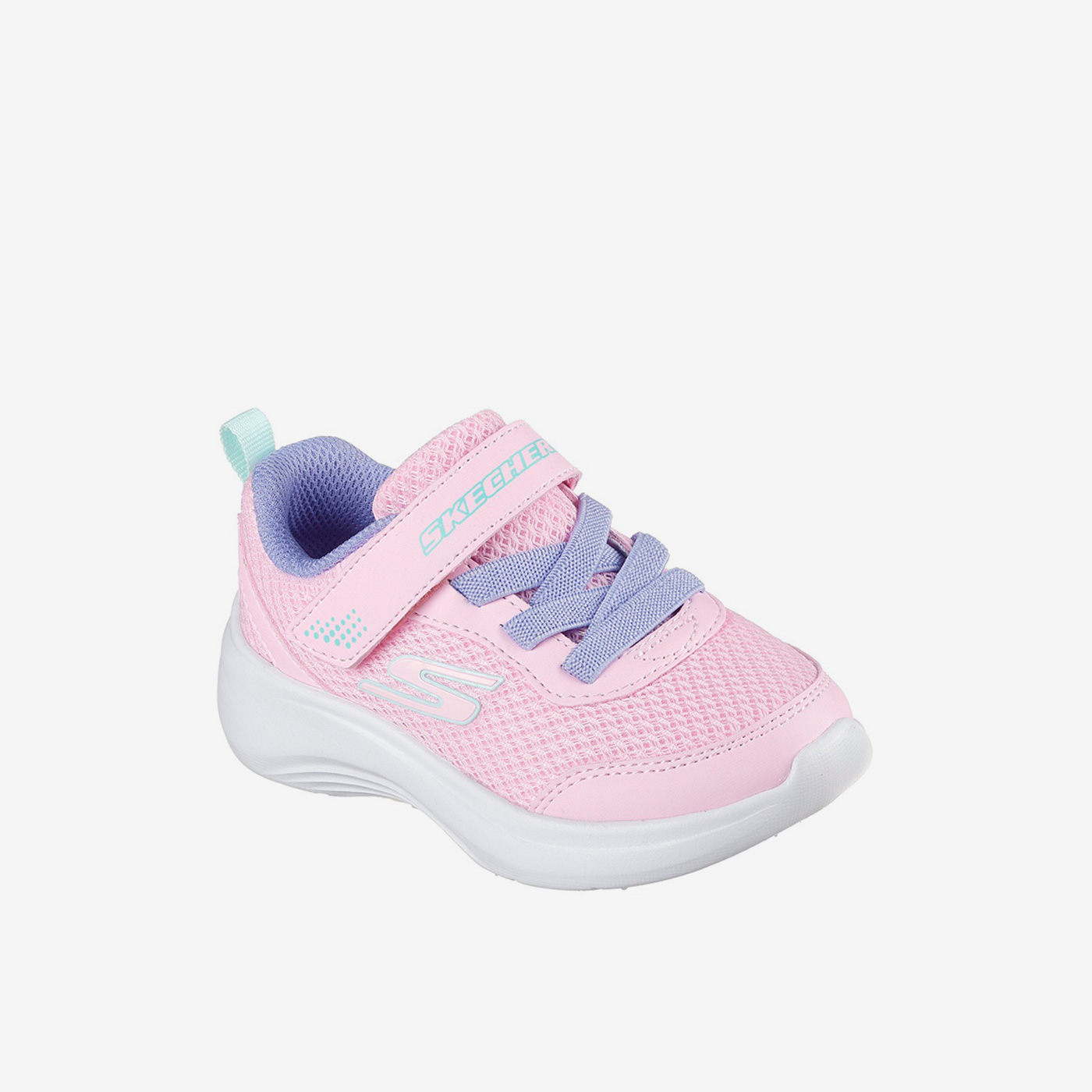 Skechers niña urbanas rosa | Deportivas con velcro y cordón elástico