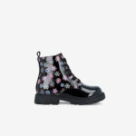 Bota Martens Garvalín charol negro flores | Para pisar con estilo