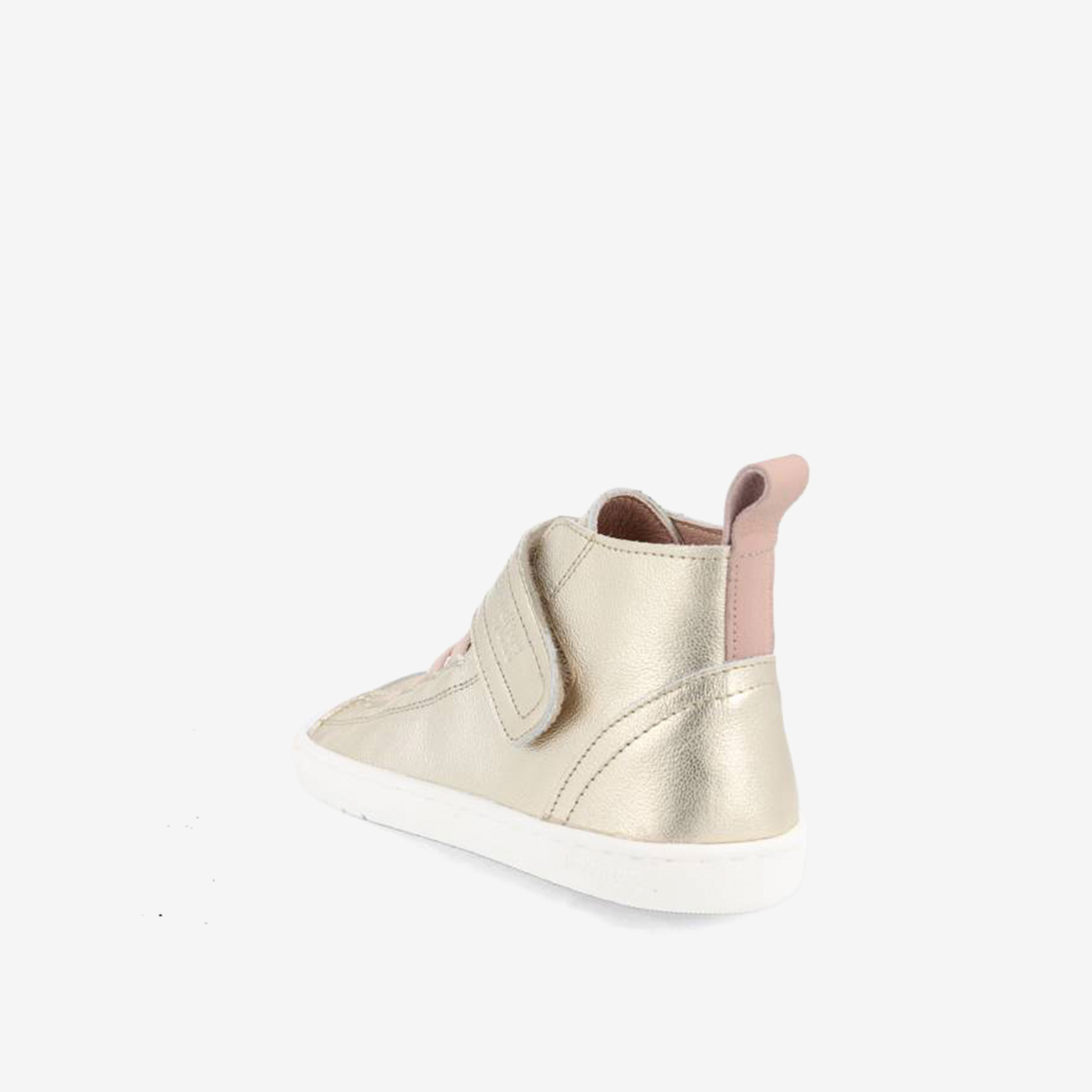 Blanditos bota respetuosa de niña dorada con velcro.