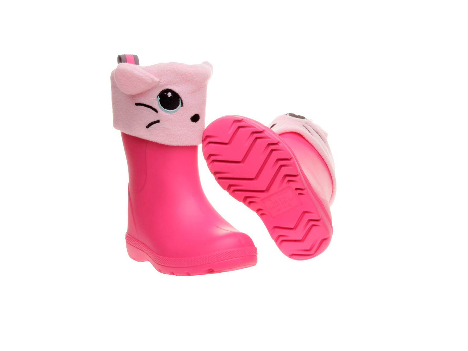 Bota agua gatito peluche rosa | Divertida y calentita