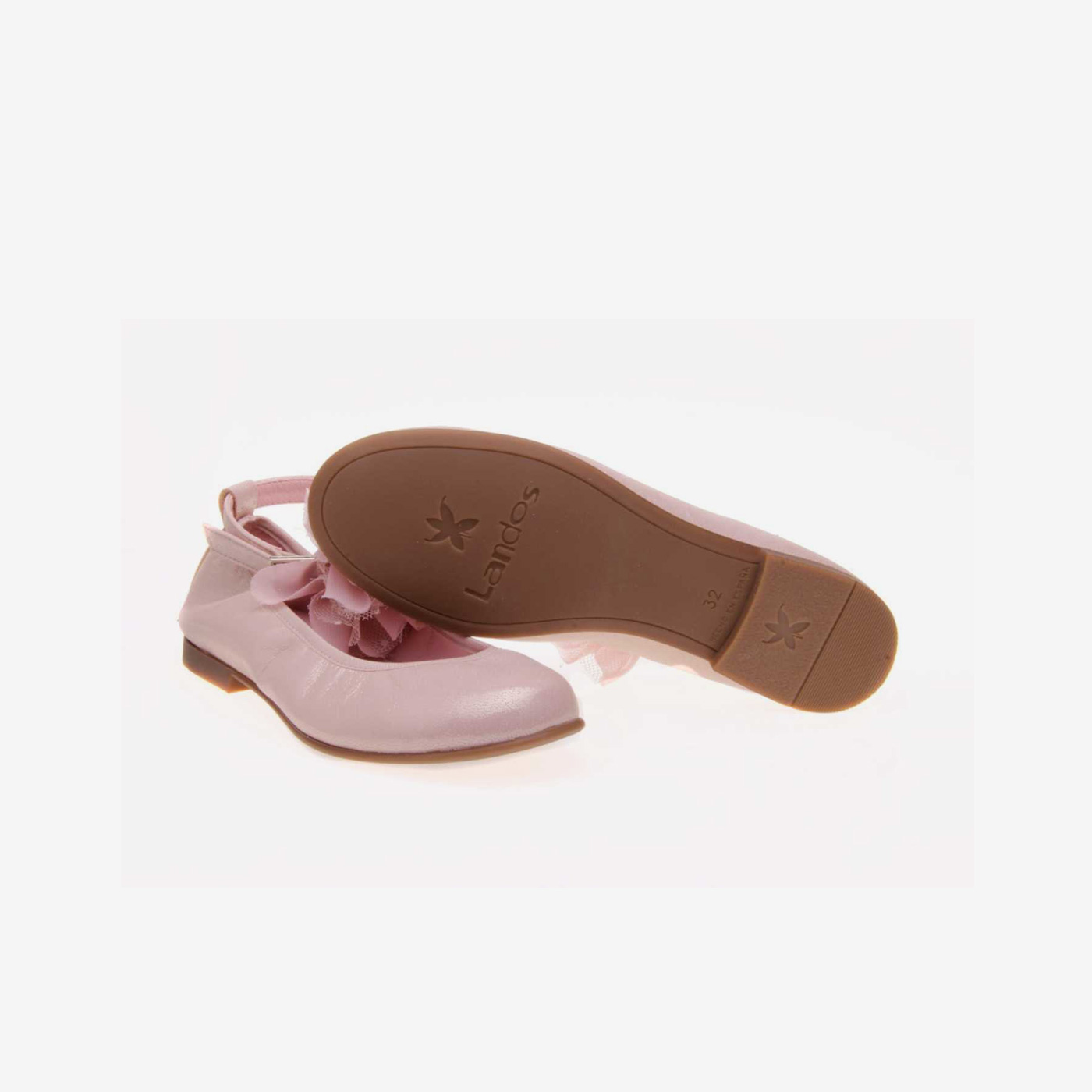 Manoletina niña metalizada con hebilla