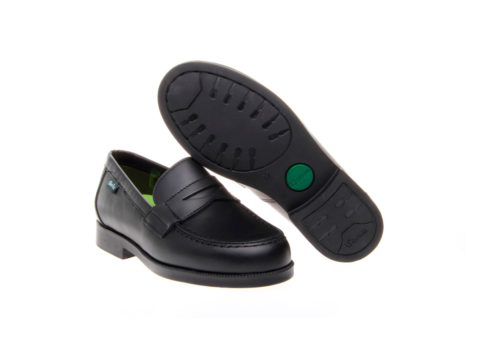 Mocasín de piel Gorila  con suela de goma