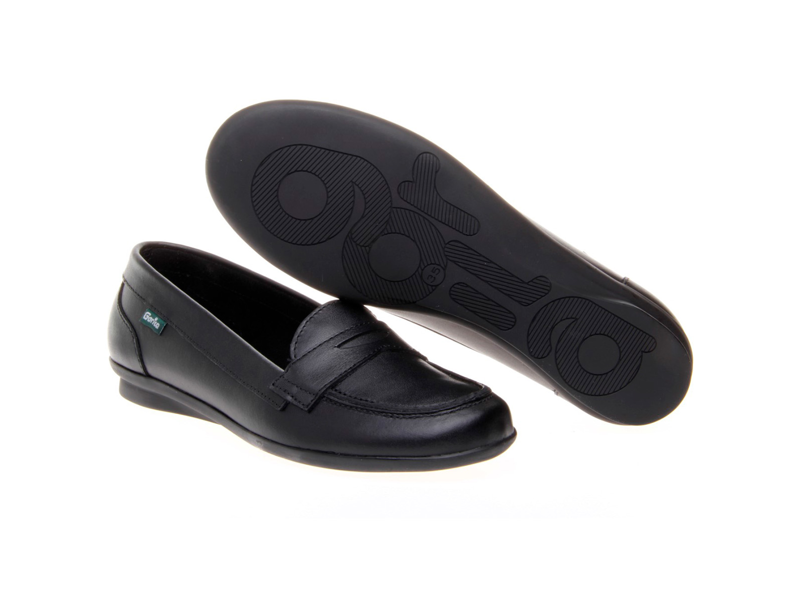 Mocasín Gorila niña en azul marino.