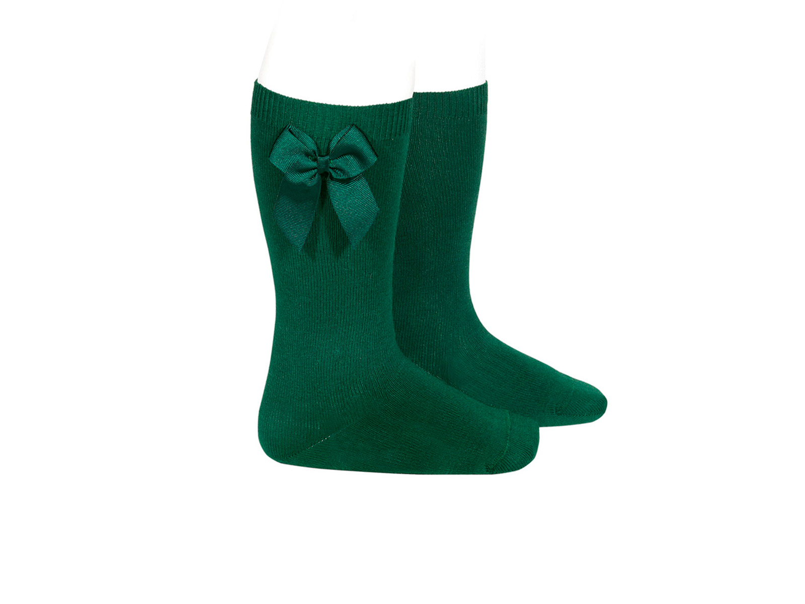 Calcetines verde botella con lazo