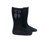 Calcetines con lazo azul marino para niña