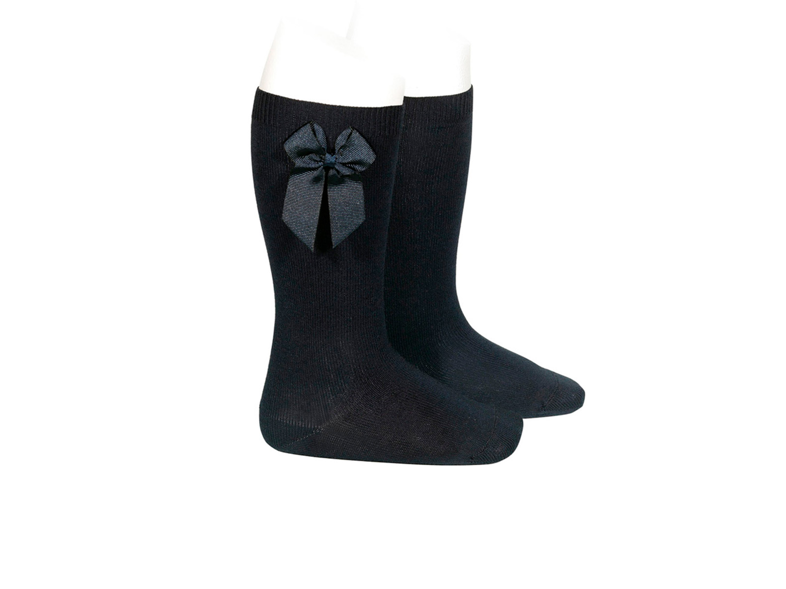 Calcetines con lazo azul marino para niña