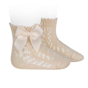 Calcetines azul marino calado con Lazo