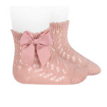 Calcetines Rosa Empolvado con Lazo
