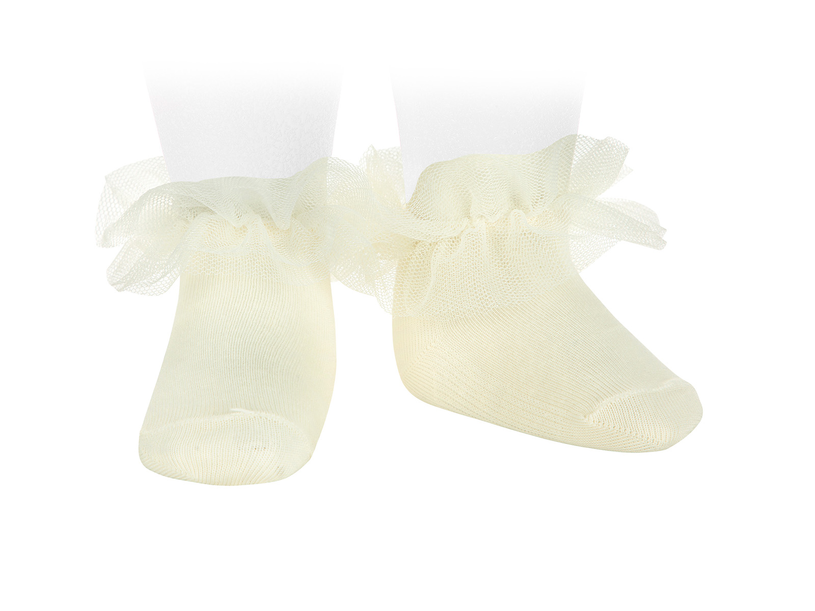 Calcetines con volante de tul en color pastel