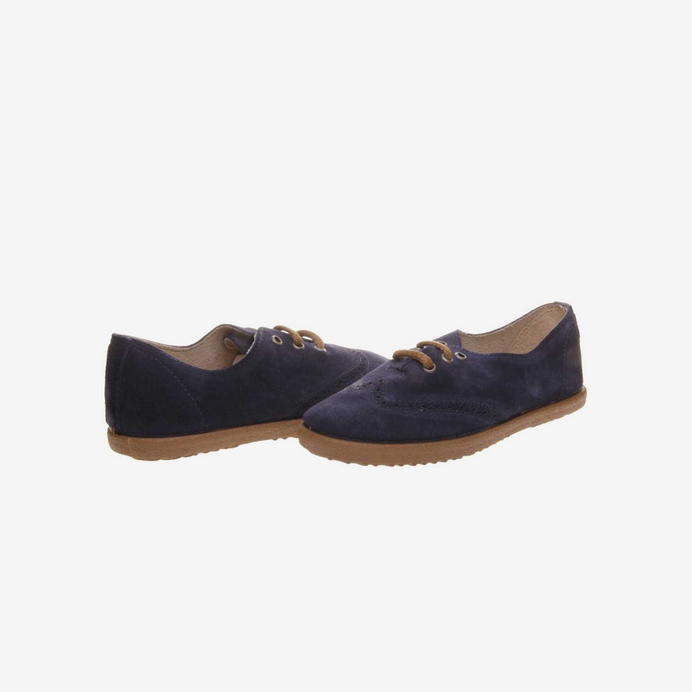 Blucher niño en serraje azul con cordones.