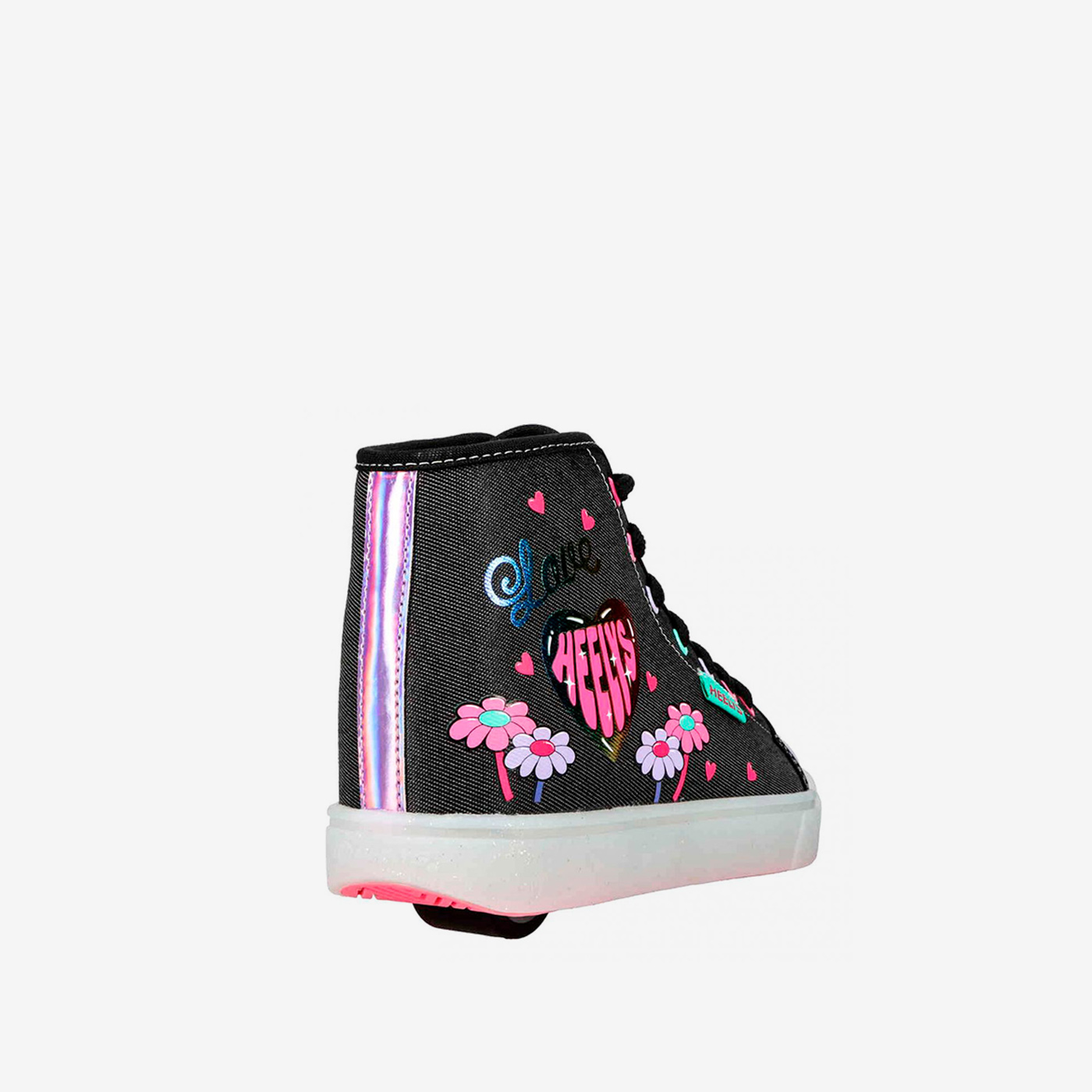 Heelys botín de rurdas niña flores y corazones
