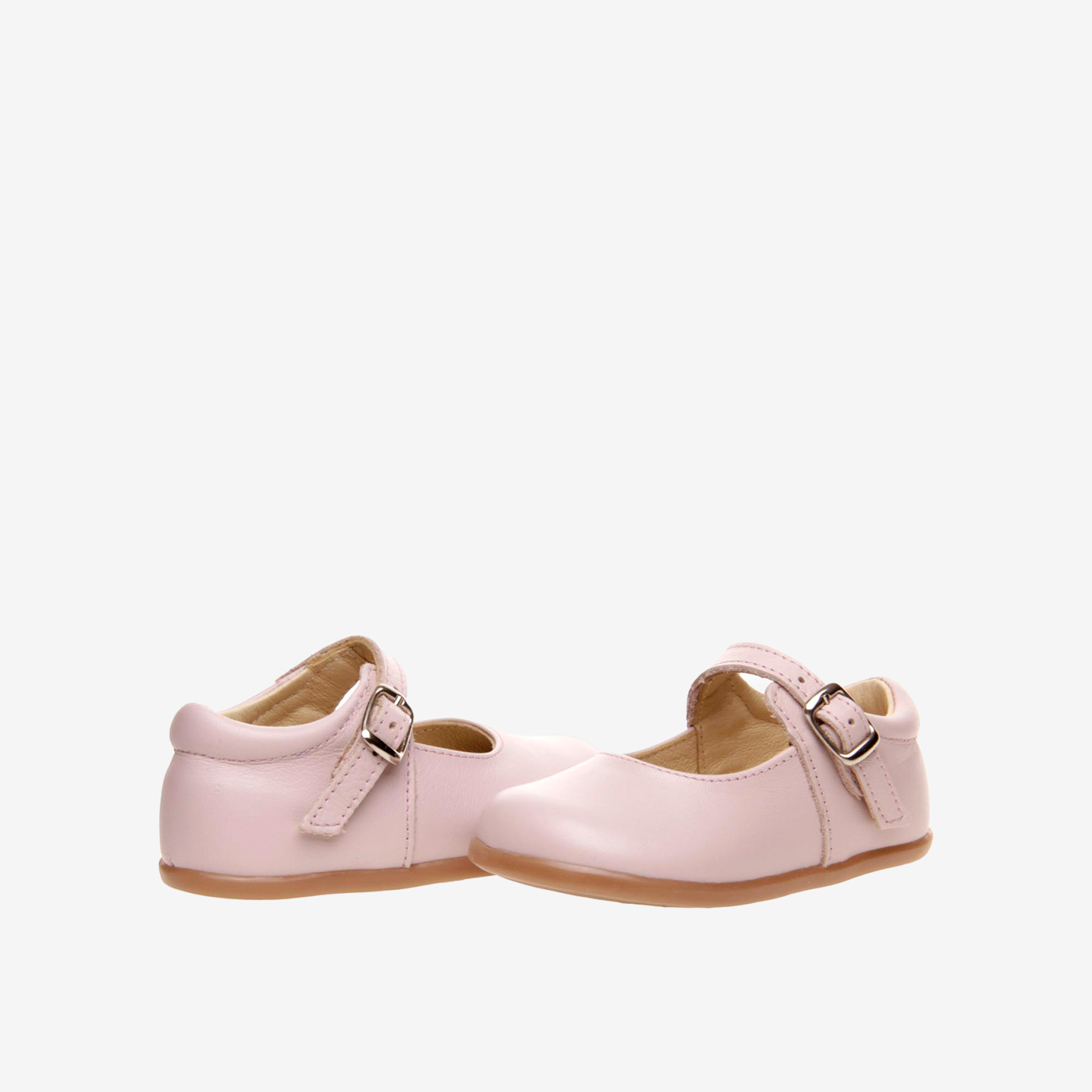 Merceditas rosa respetuosas con hebilla y suela flexible