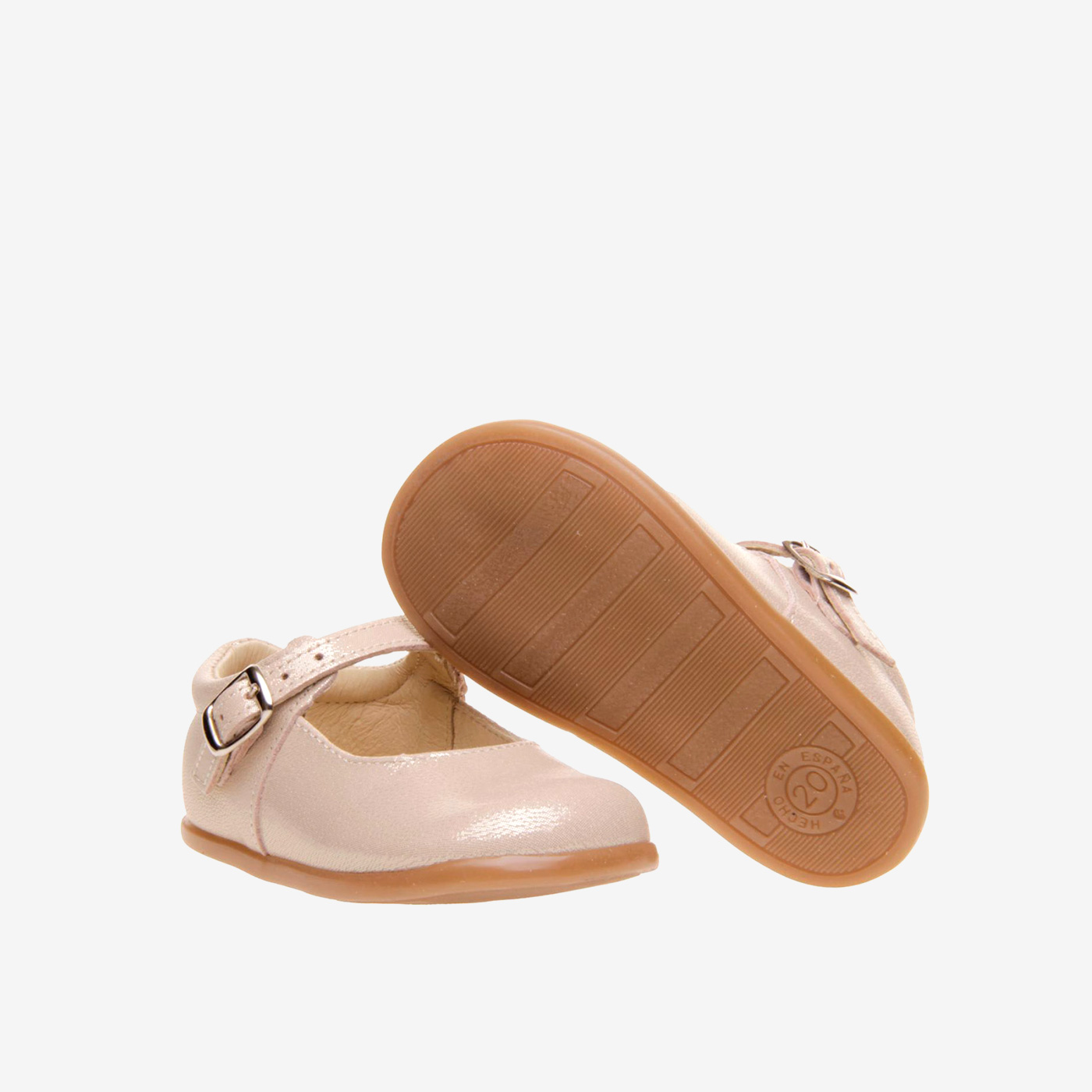 Merceditas respetuosas para niña en color oro