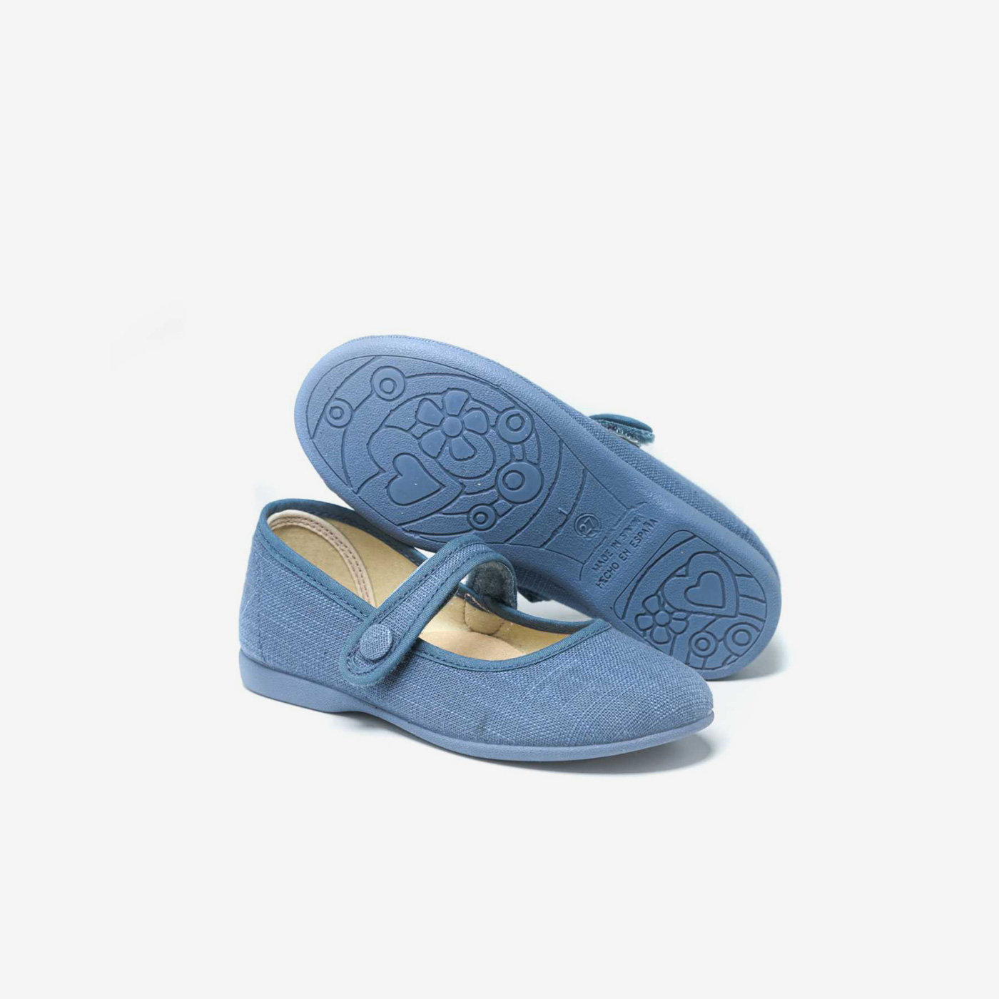 Merceditas de niña con velcro de lona