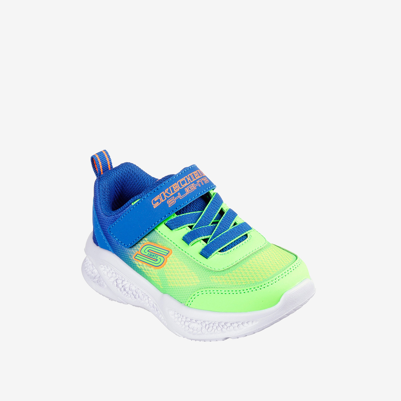 Skechers niño con luces lrd eb azul y Verde Lima