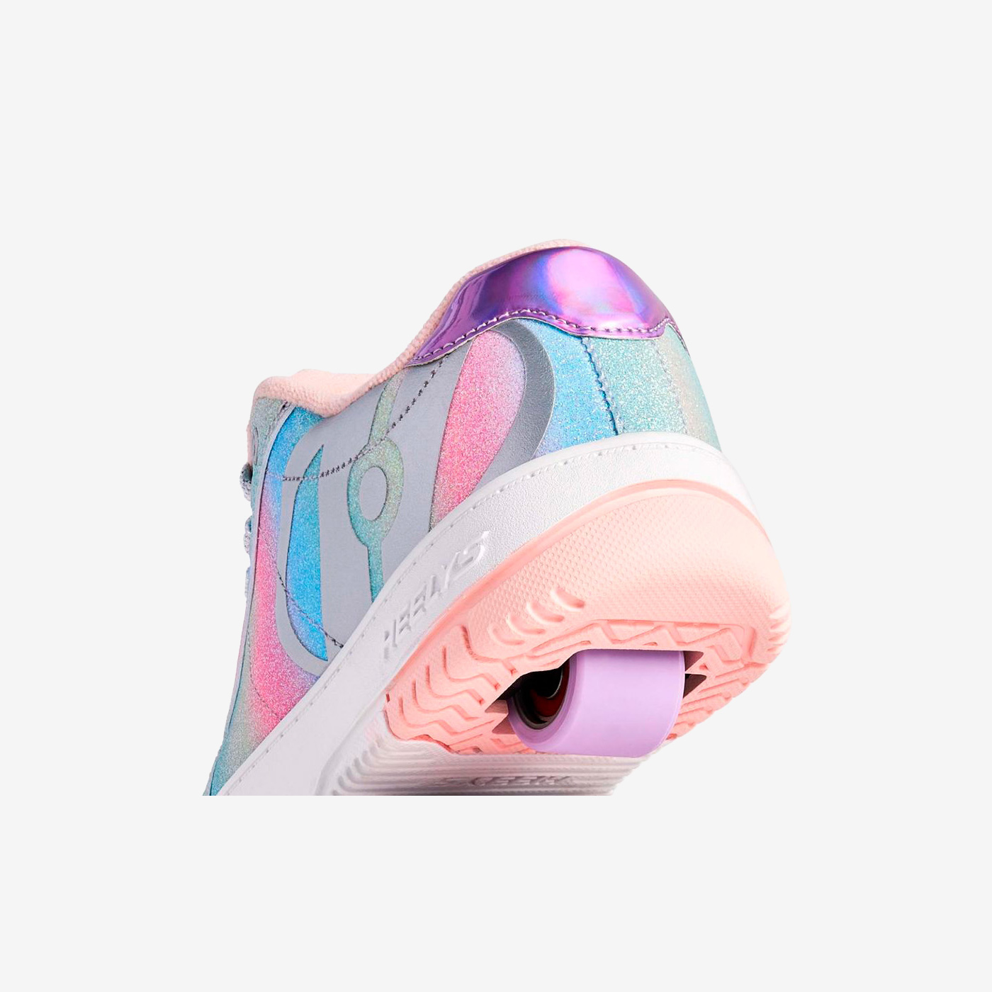 Heelys arcoíris para niña, con ruedas desmontables y diseño brillante. Comodidad, estilo y diversión que acompañan cada movimiento.