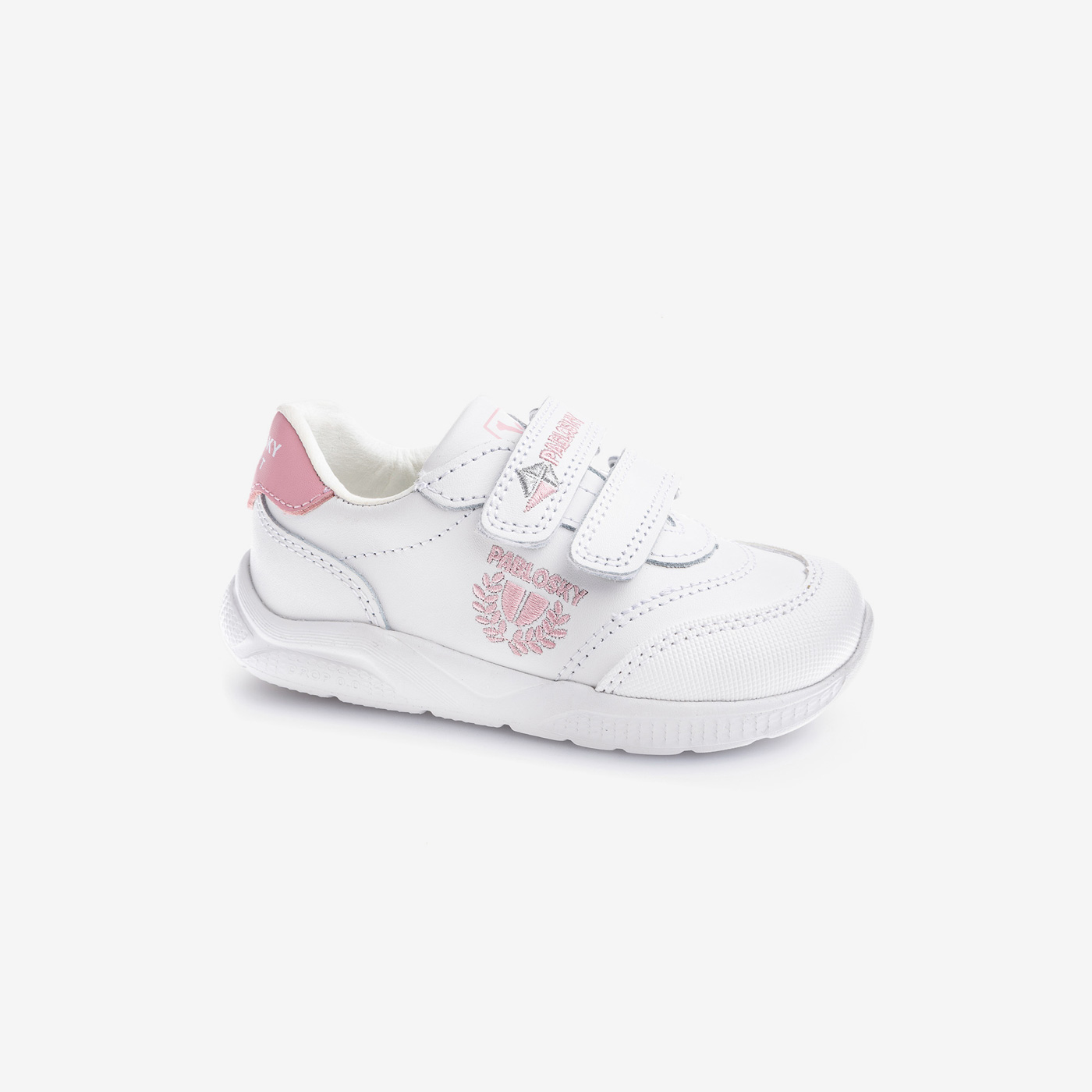 Zapatillas niña Pablosky blancas y rosas | Cómodas y resistentes