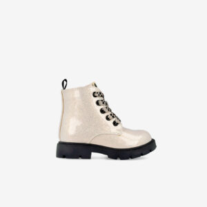 Botas tipo Martens de Garvalín beige metalizado