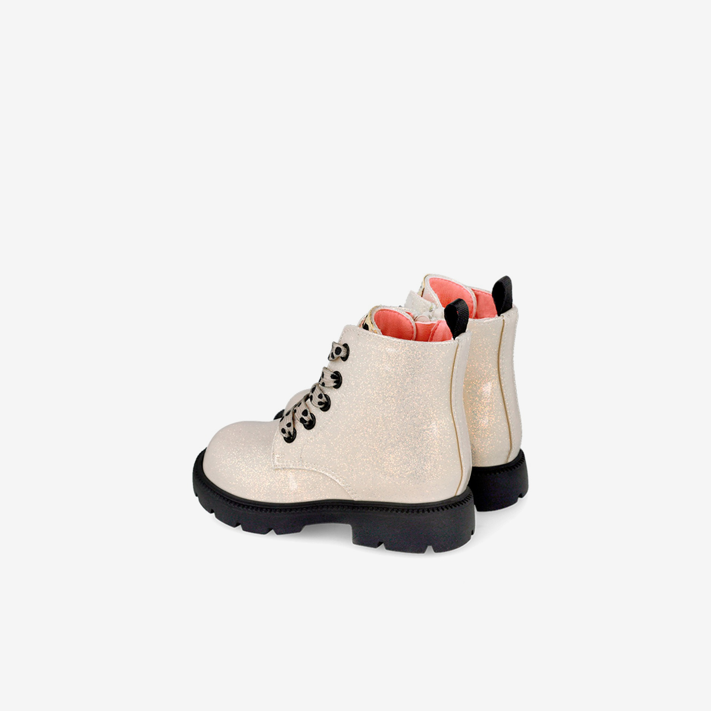 Botas tipo Martens de Garvalín beige metalizado
