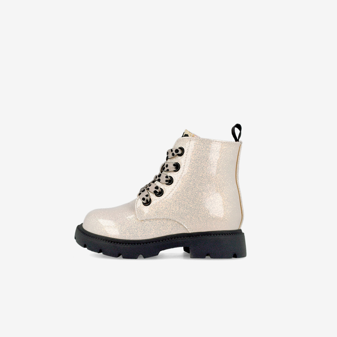 Botas tipo Martens de Garvalín beige metalizado