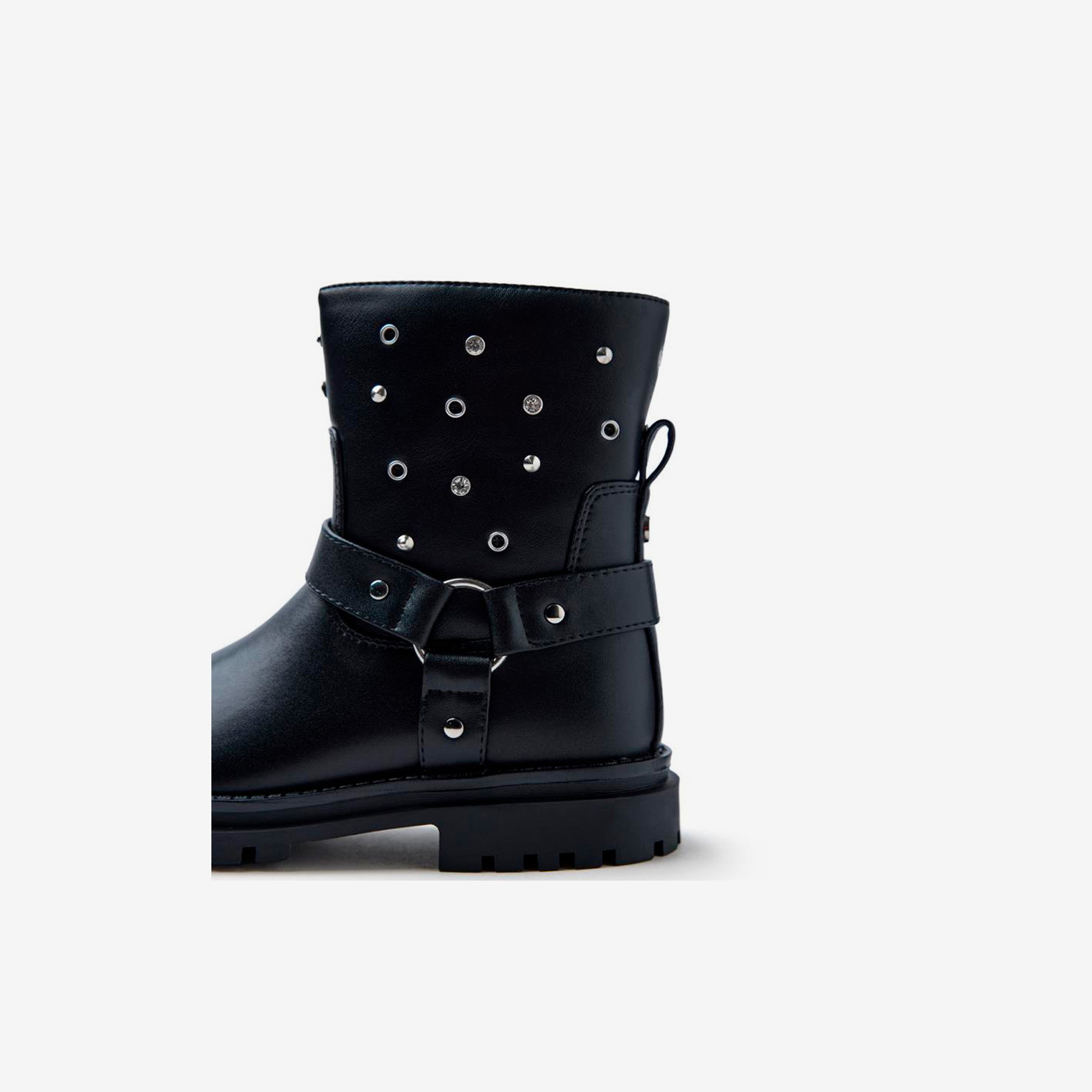 Bota Gioseppo negra de media caña para niña