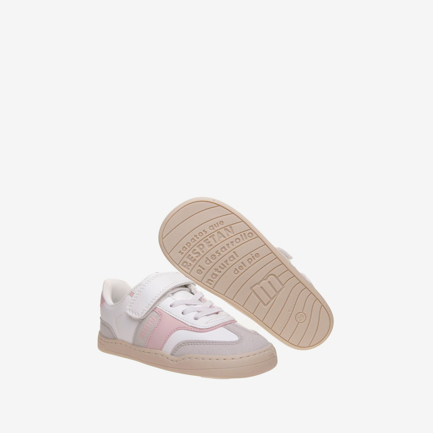 Deportiva Mustang blanca y rosa para niña | Comodidad con estilo desde el primer paso