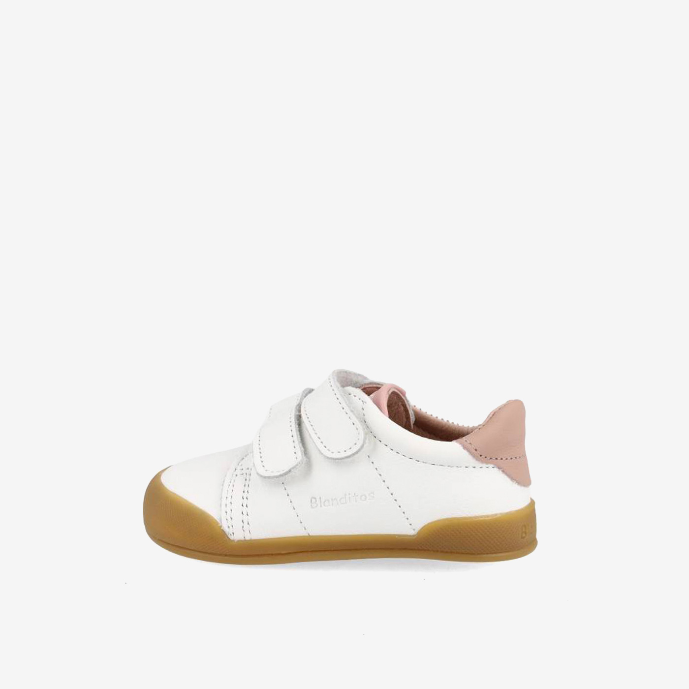 Deportiva de Blanditos en blanco y rosa con velcro